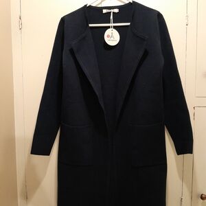 Anrabess Navy Blue Long Cardigan Size M